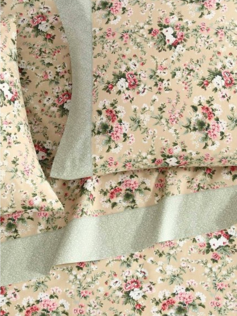 Laura Ashley QUEEN ~ Serene Dream ~ 100% Percale Cotton  Floral Sheet Set - Picture 5 of 16